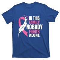 In This Family Nobody Fights Alone Breast Cancer Awareness Gift T-Shirt