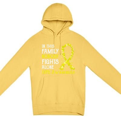 In This Family Nobody Fights Alone Dipg Gift Premium Pullover Hoodie