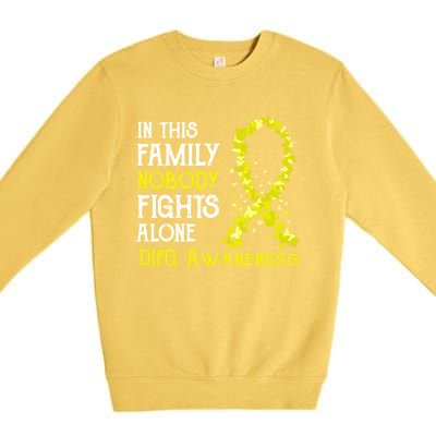 In This Family Nobody Fights Alone Dipg Gift Premium Crewneck Sweatshirt