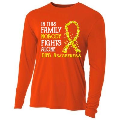 In This Family Nobody Fights Alone Dipg Gift Cooling Performance Long Sleeve Crew