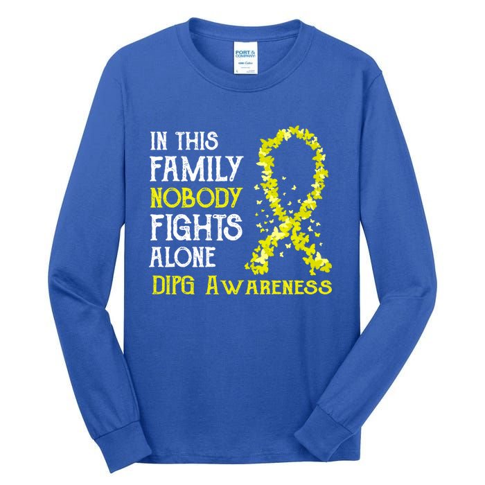 In This Family Nobody Fights Alone Dipg Gift Tall Long Sleeve T-Shirt