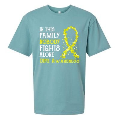 In This Family Nobody Fights Alone Dipg Gift Sueded Cloud Jersey T-Shirt