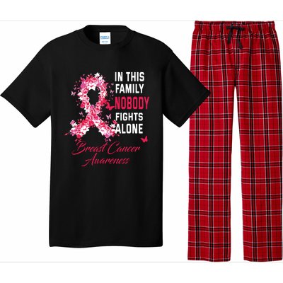 In This Family Nobody Fights Alone Breast Cancer Awareness Pajama Set