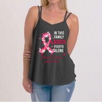 In This Family Nobody Fights Alone Breast Cancer Awareness Women's Strappy Tank