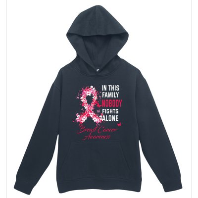 In This Family Nobody Fights Alone Breast Cancer Awareness Urban Pullover Hoodie