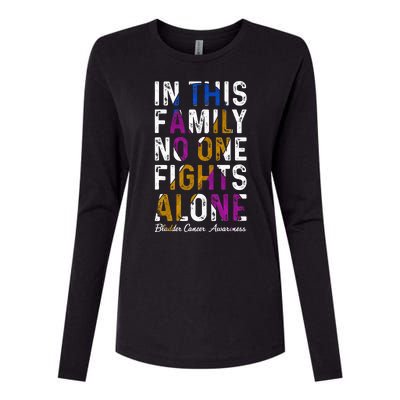 In This Family No One Fight Alone Bladder Cancer Awareness Womens Cotton Relaxed Long Sleeve T-Shirt