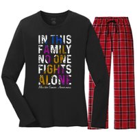 In This Family No One Fight Alone Bladder Cancer Awareness Women's Long Sleeve Flannel Pajama Set 