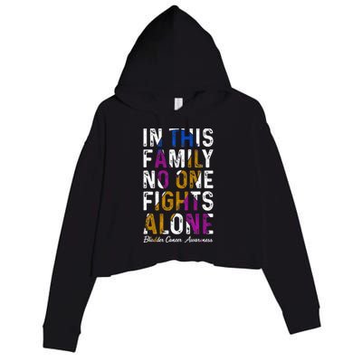 In This Family No One Fight Alone Bladder Cancer Awareness Crop Fleece Hoodie