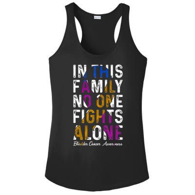 In This Family No One Fight Alone Bladder Cancer Awareness Ladies PosiCharge Competitor Racerback Tank