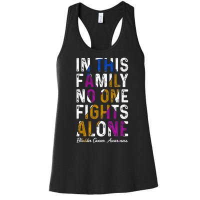 In This Family No One Fight Alone Bladder Cancer Awareness Women's Racerback Tank