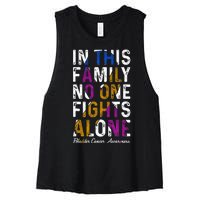 In This Family No One Fight Alone Bladder Cancer Awareness Women's Racerback Cropped Tank