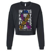 In This Family No One Fight Alone Bladder Cancer Awareness Cropped Pullover Crew