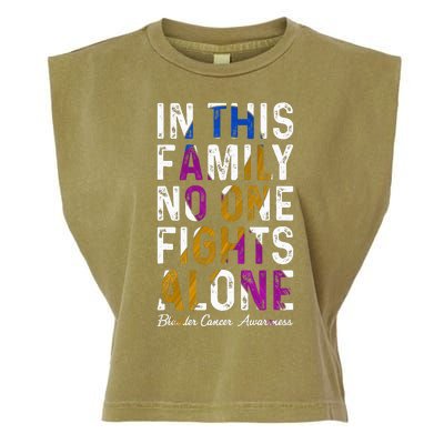 In This Family No One Fight Alone Bladder Cancer Awareness Garment-Dyed Women's Muscle Tee