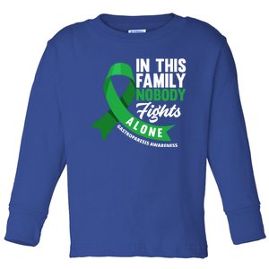 In This Family Nobody Fights Alone Gastroparesis Awareness Gift Toddler Long Sleeve Shirt