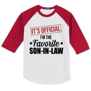 Im The Favorite Son In Law Funny Gift Kids Colorblock Raglan Jersey