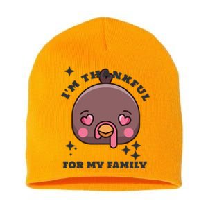 IM Thankful For My Sister Family Smile Face Gift Short Acrylic Beanie