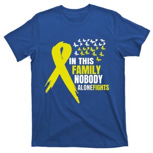 In This Family Nobody Fights Alone Bone Cancer Awareness Meaningful Gift T-Shirt