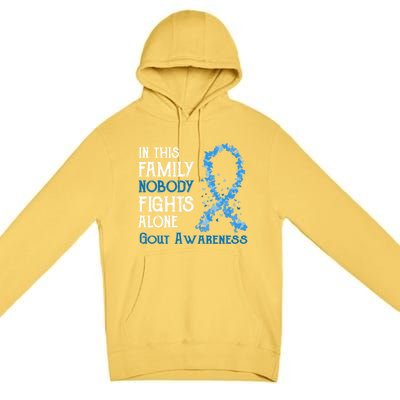 In This Family Nobody Fights Alone Gout Gift Premium Pullover Hoodie