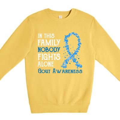 In This Family Nobody Fights Alone Gout Gift Premium Crewneck Sweatshirt