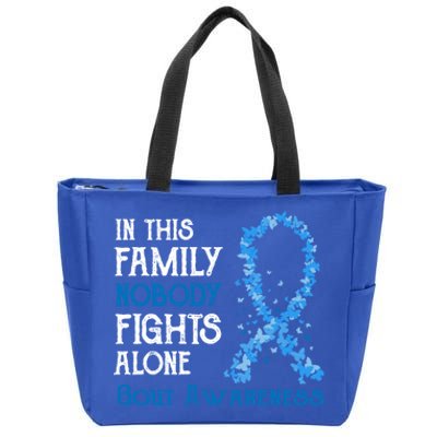 In This Family Nobody Fights Alone Gout Gift Zip Tote Bag