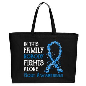 In This Family Nobody Fights Alone Gout Gift Cotton Canvas Jumbo Tote