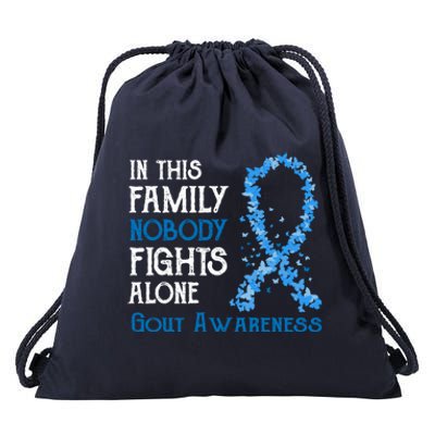 In This Family Nobody Fights Alone Gout Gift Drawstring Bag