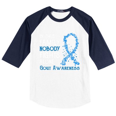 In This Family Nobody Fights Alone Gout Gift Baseball Sleeve Shirt