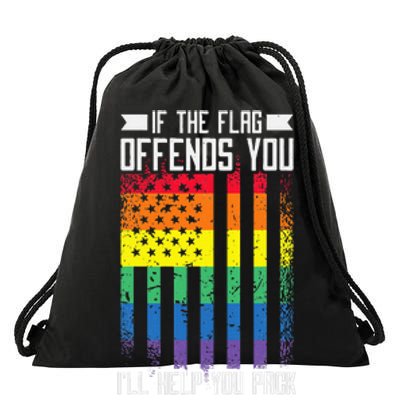 If The Flag Offends You I'll Help You Pack LGBTQ Drawstring Bag