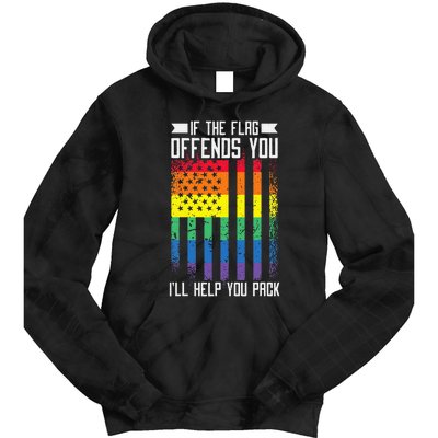 If The Flag Offends You I'll Help You Pack LGBTQ Tie Dye Hoodie