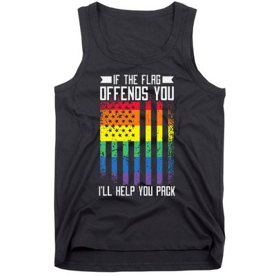 If The Flag Offends You I'll Help You Pack LGBTQ Tank Top