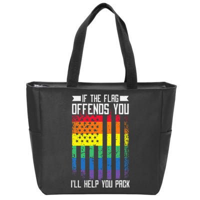 If The Flag Offends You I'll Help You Pack LGBTQ Zip Tote Bag