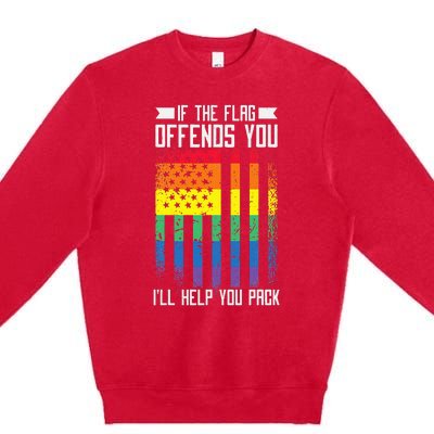 If The Flag Offends You I'll Help You Pack LGBTQ Premium Crewneck Sweatshirt