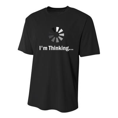 I'm Thinking For Geeks Nerds Programmers Funny Youth Performance Sprint T-Shirt