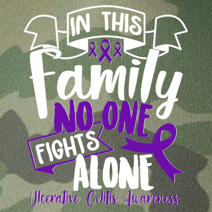 In This Family No One Fights Alone Ulcerative Colitis Awareness Legacy Tie Dye Trucker Hat