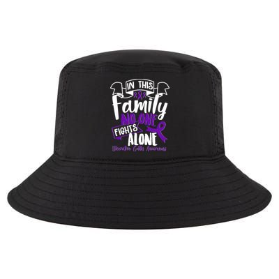 In This Family No One Fights Alone Ulcerative Colitis Awareness Cool Comfort Performance Bucket Hat