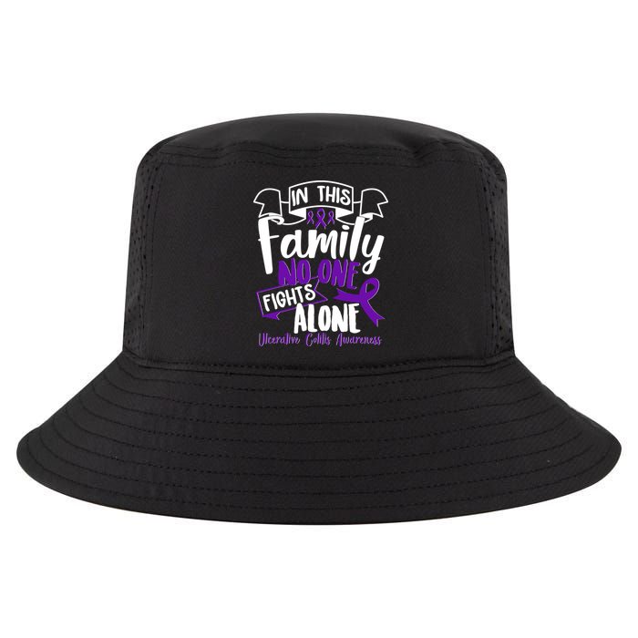 In This Family No One Fights Alone Ulcerative Colitis Awareness Cool Comfort Performance Bucket Hat