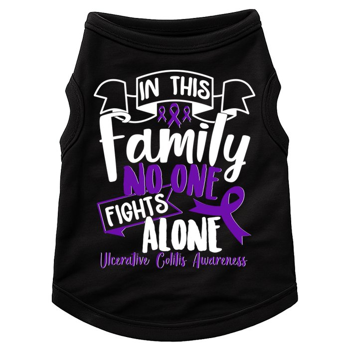 In This Family No One Fights Alone Ulcerative Colitis Awareness Doggie Tank