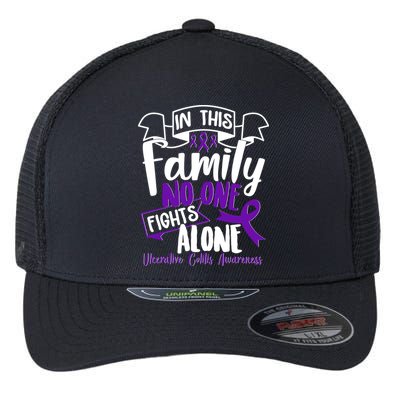 In This Family No One Fights Alone Ulcerative Colitis Awareness Flexfit Unipanel Trucker Cap