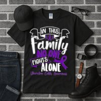 In This Family No One Fights Alone Ulcerative Colitis Awareness Tall T-Shirt