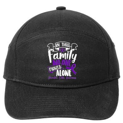In This Family No One Fights Alone Ulcerative Colitis Awareness 7-Panel Snapback Hat