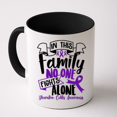 In This Family No One Fights Alone Ulcerative Colitis Awareness Mug