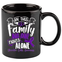 In This Family No One Fights Alone Ulcerative Colitis Awareness 11oz C Handle Ceramic Mug