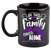In This Family No One Fights Alone Ulcerative Colitis Awareness 11oz C Handle Ceramic Mug