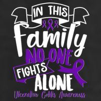 In This Family No One Fights Alone Ulcerative Colitis Awareness Beanie