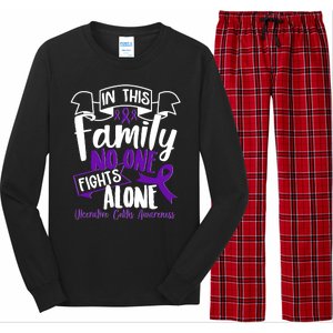 In This Family No One Fights Alone Ulcerative Colitis Awareness Long Sleeve Pajama Set