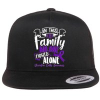 In This Family No One Fights Alone Ulcerative Colitis Awareness Flat Bill Trucker Hat