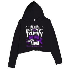 In This Family No One Fights Alone Ulcerative Colitis Awareness Crop Fleece Hoodie