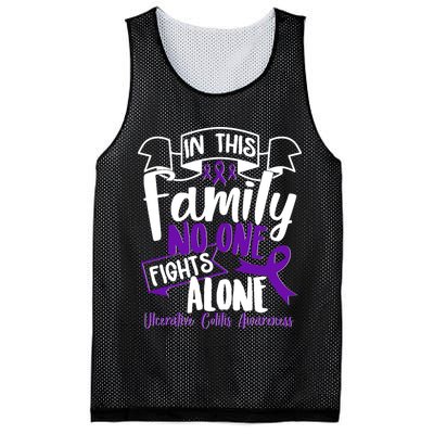 In This Family No One Fights Alone Ulcerative Colitis Awareness Mesh Reversible Basketball Jersey Tank
