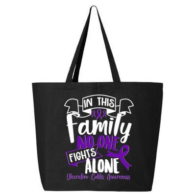 In This Family No One Fights Alone Ulcerative Colitis Awareness 25L Jumbo Tote
