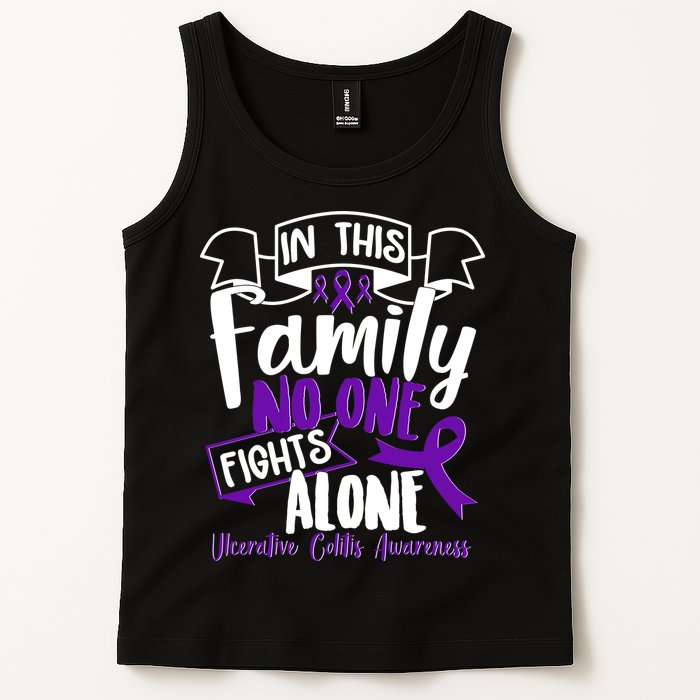 In This Family No One Fights Alone Ulcerative Colitis Awareness Tank Top